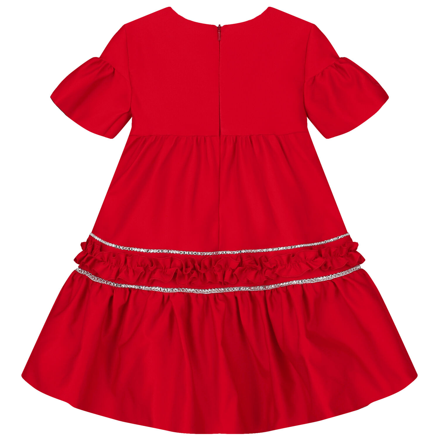 Girls Red Embellished Dress, 1, hi-res image number null